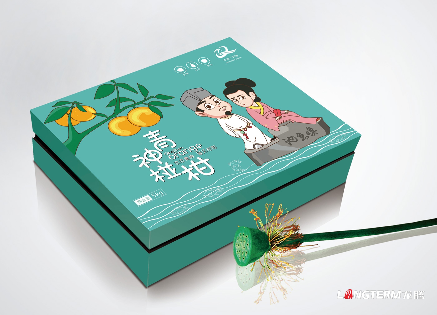 龍騰正在為青神椪柑設計產品包裝形象