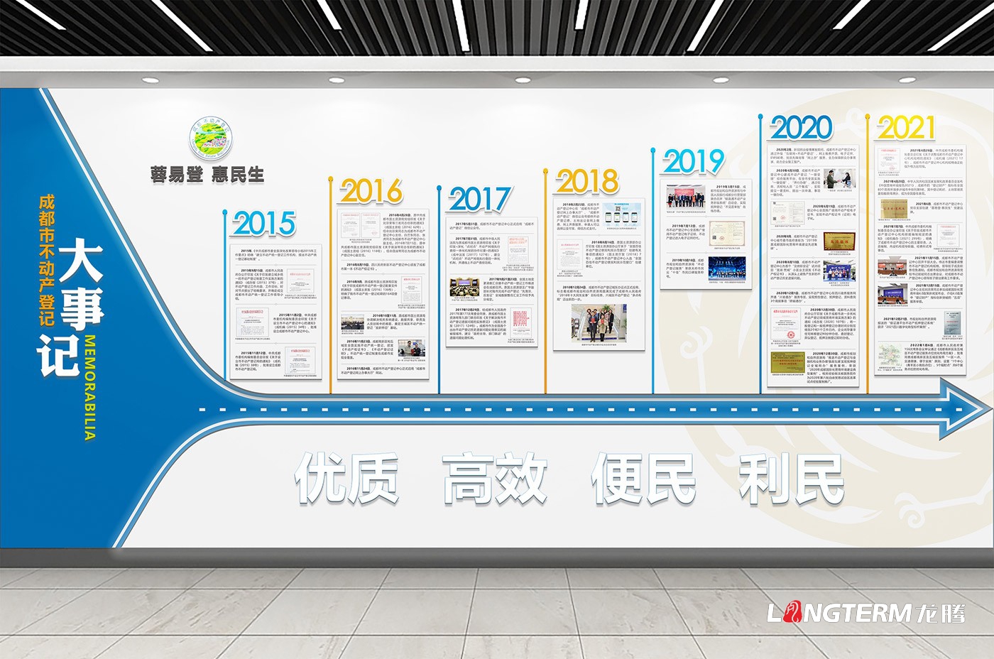 成都市不動產登記中心文化墻設計制作安裝
